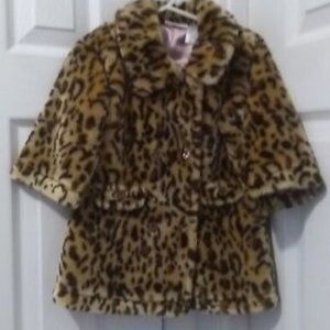Baby Girl Size 24 Months Faux Fur Leopard Coat